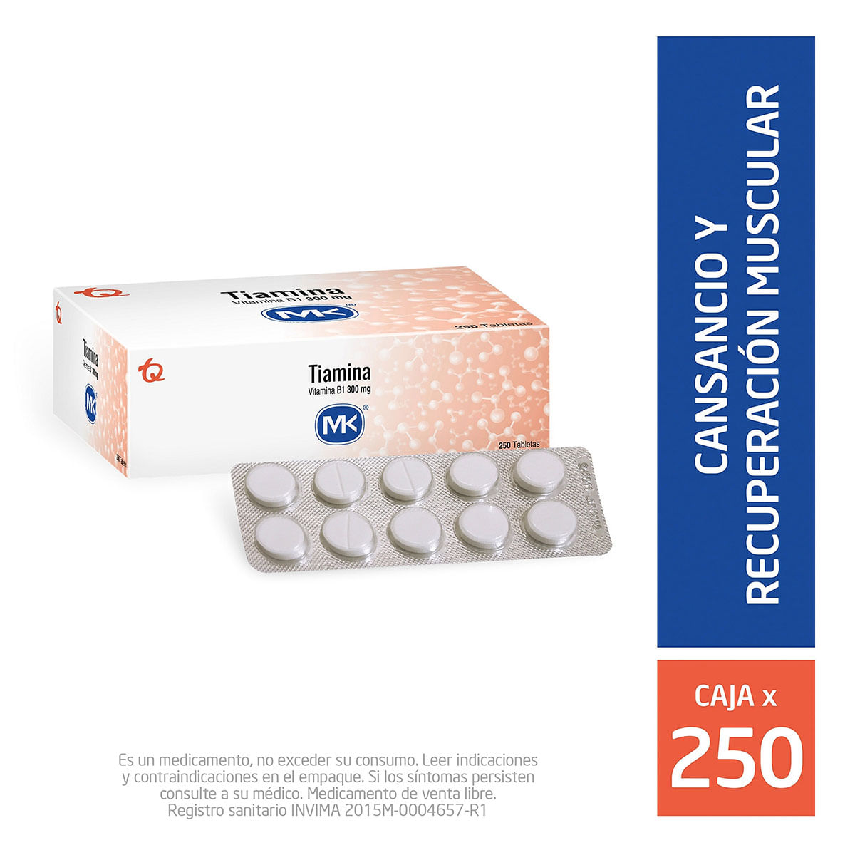 Tiamina 300 Mg Mk Caja X 250 Tabletas.