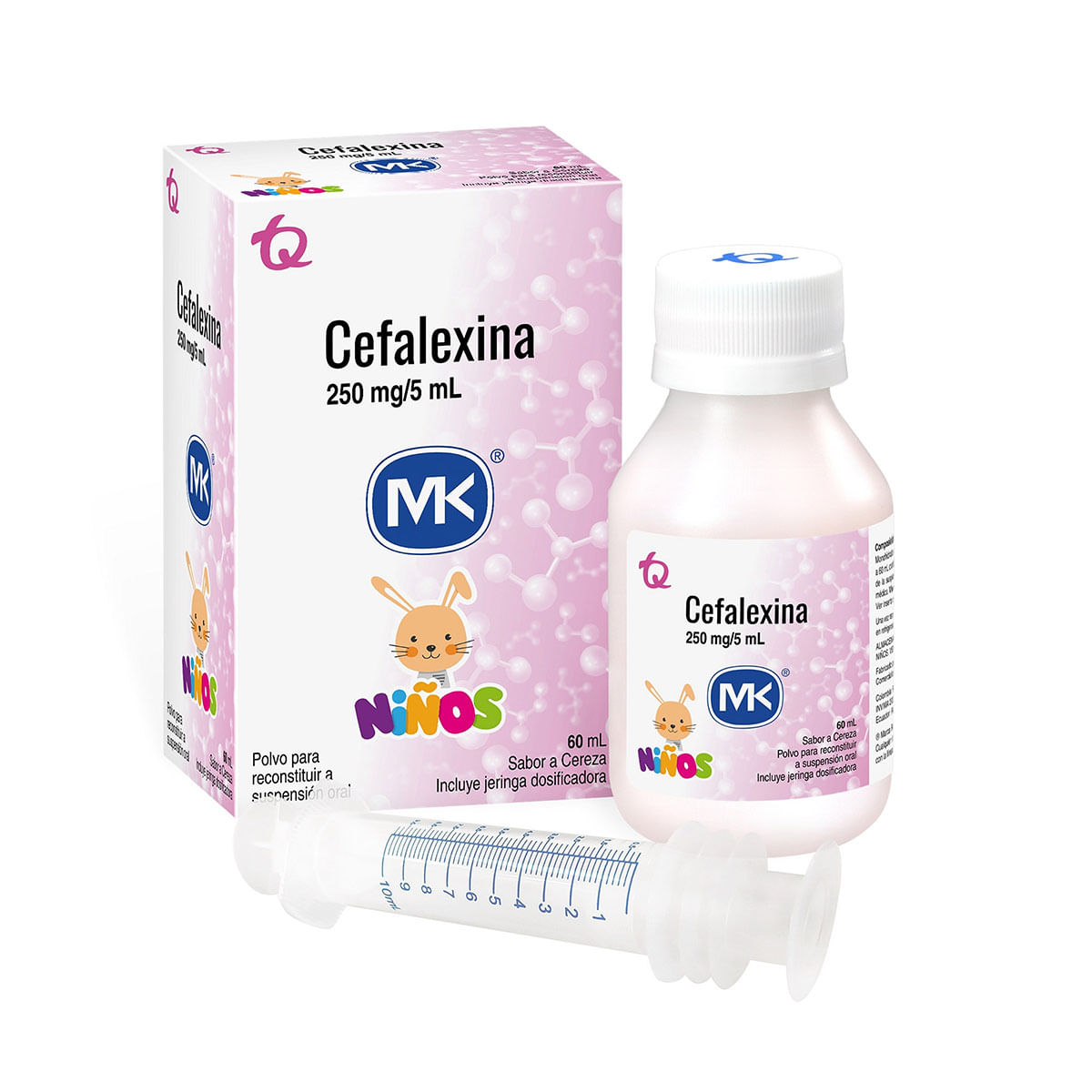 Suspensión Oral Cefalexina 250 Mg / 5 Ml Mk Polvo Frasco X 60 Ml.