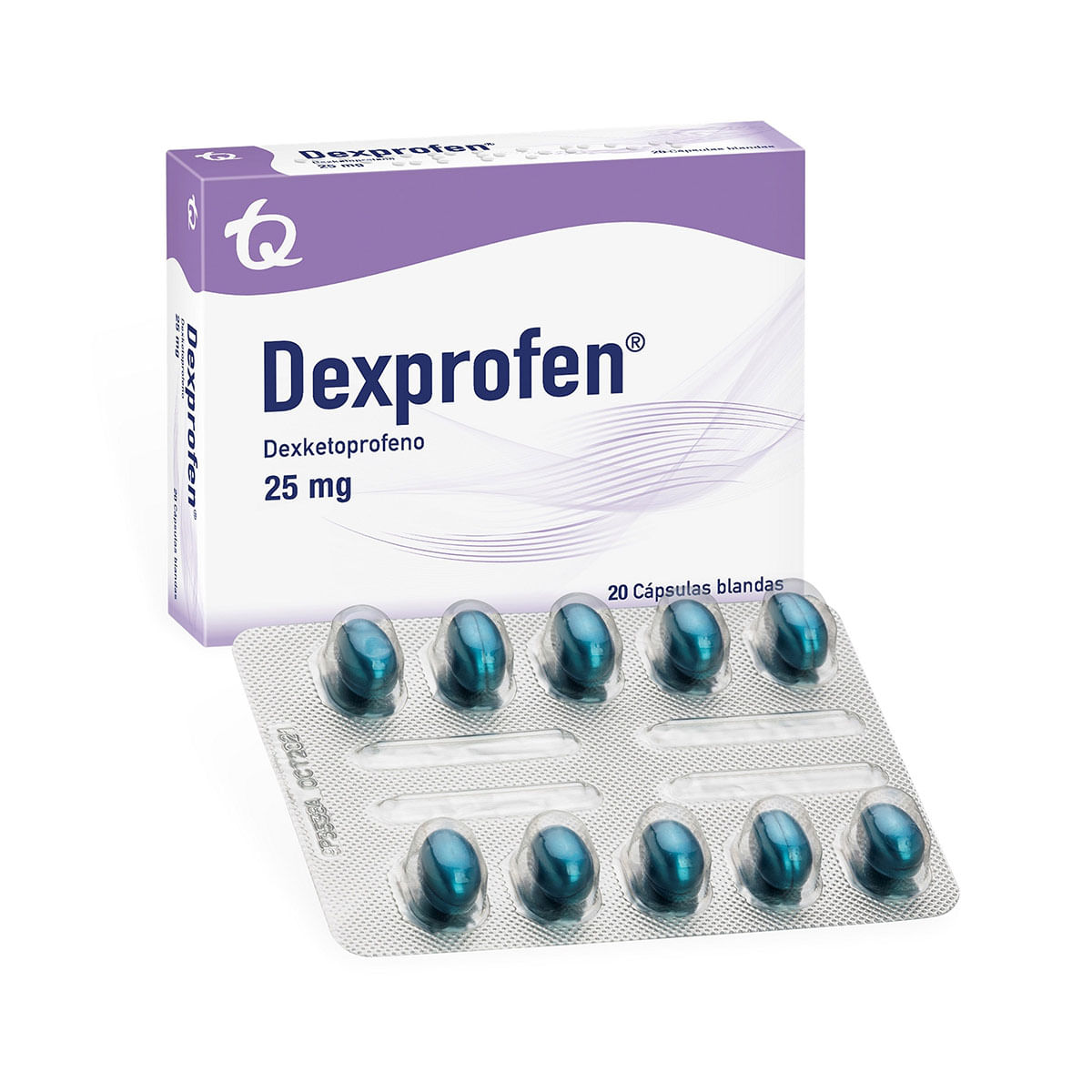 Dexprofen 25 Mg Tecnoquímicas Caja X 20 Cápsulas Blandas.