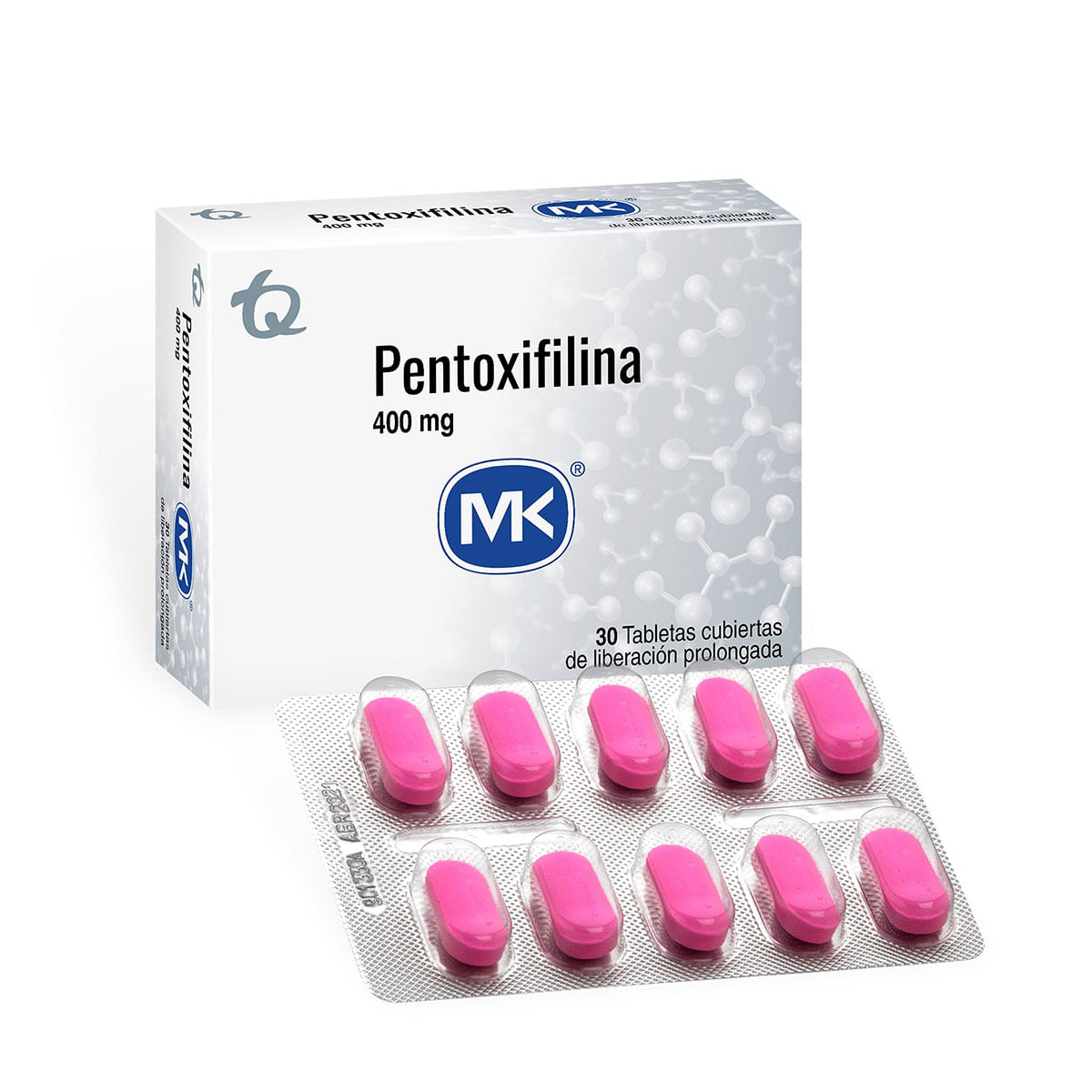 Pentoxifilina Lp 400 Mg Mk Caja X 30 Tabletas Cubiertas.