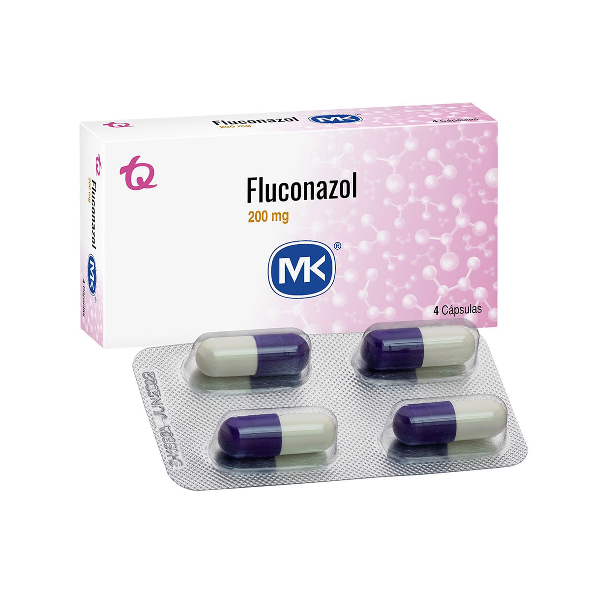 Fluconazol 200 Mg Mk Caja X 4 Cápsulas.