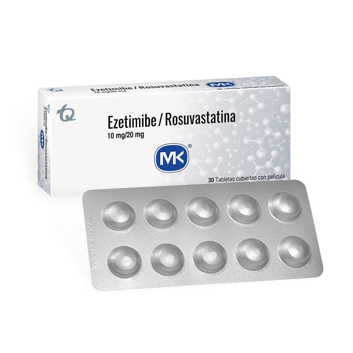 Ezetimibe Rosuvastatina 10 Mg / 20 Mg Mk Caja X 30 Tabletas Cubiertas.