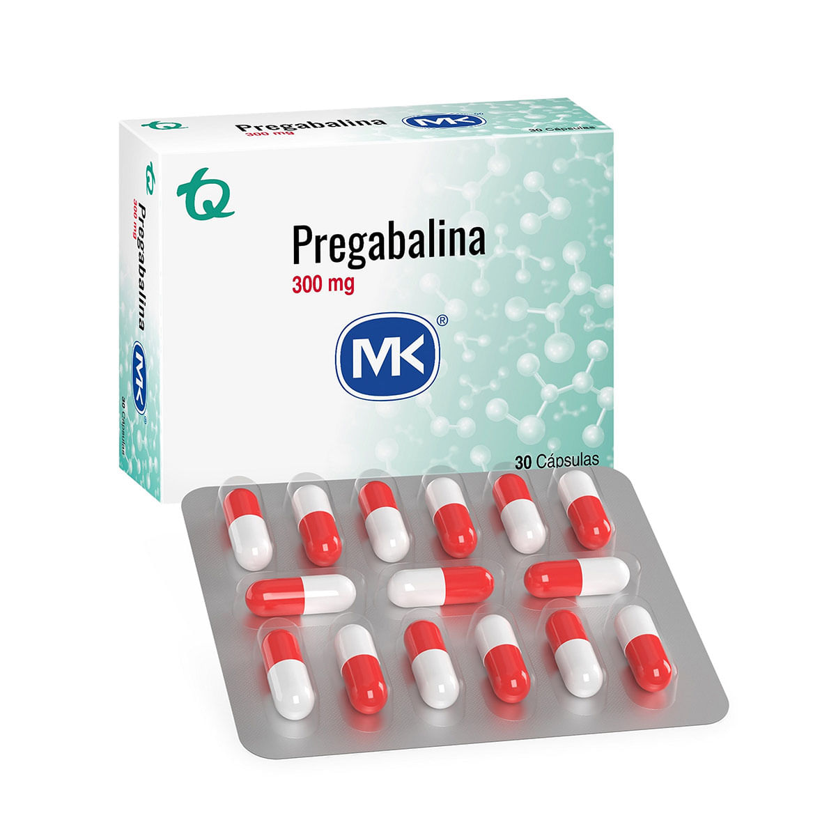 Pregabalina 300 Mg Mk Caja X 30 Cápsulas.