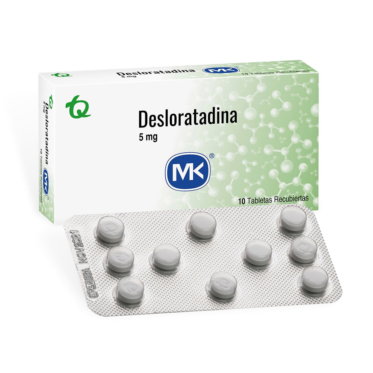 Desloratadina 5 Mg Mk Caja X 10 Tabletas Recubiertas.