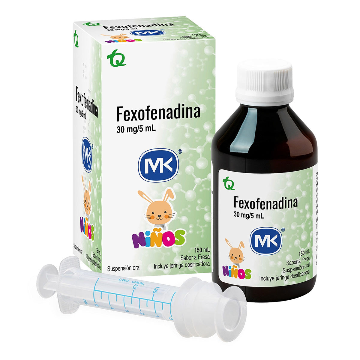 Suspensión Oral Fexofenadina 30 Mg/5 Ml Mk Frasco X 150 Ml.