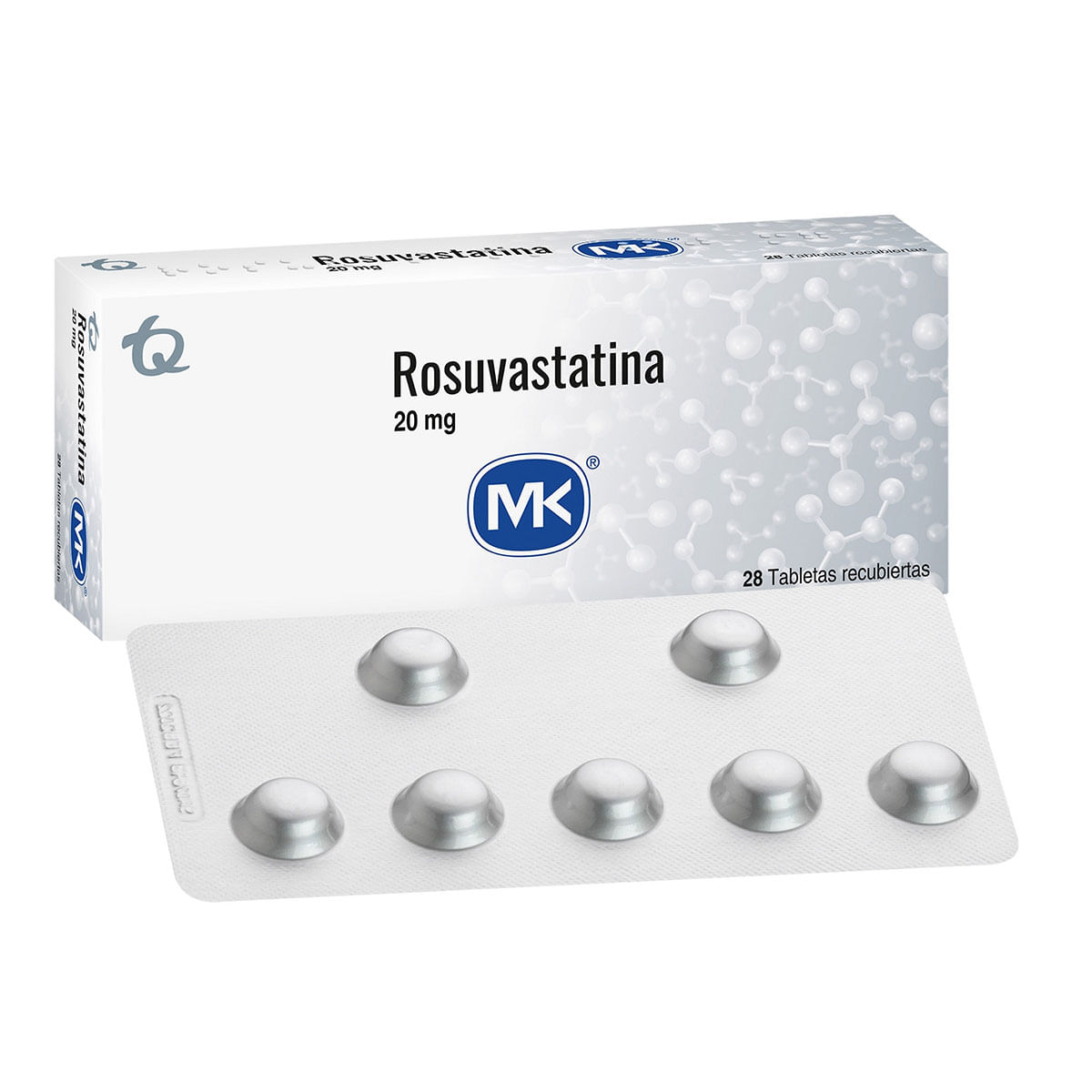Rosuvastatina 20 Mg Mk Caja X 28 Tabletas Recubiertas.