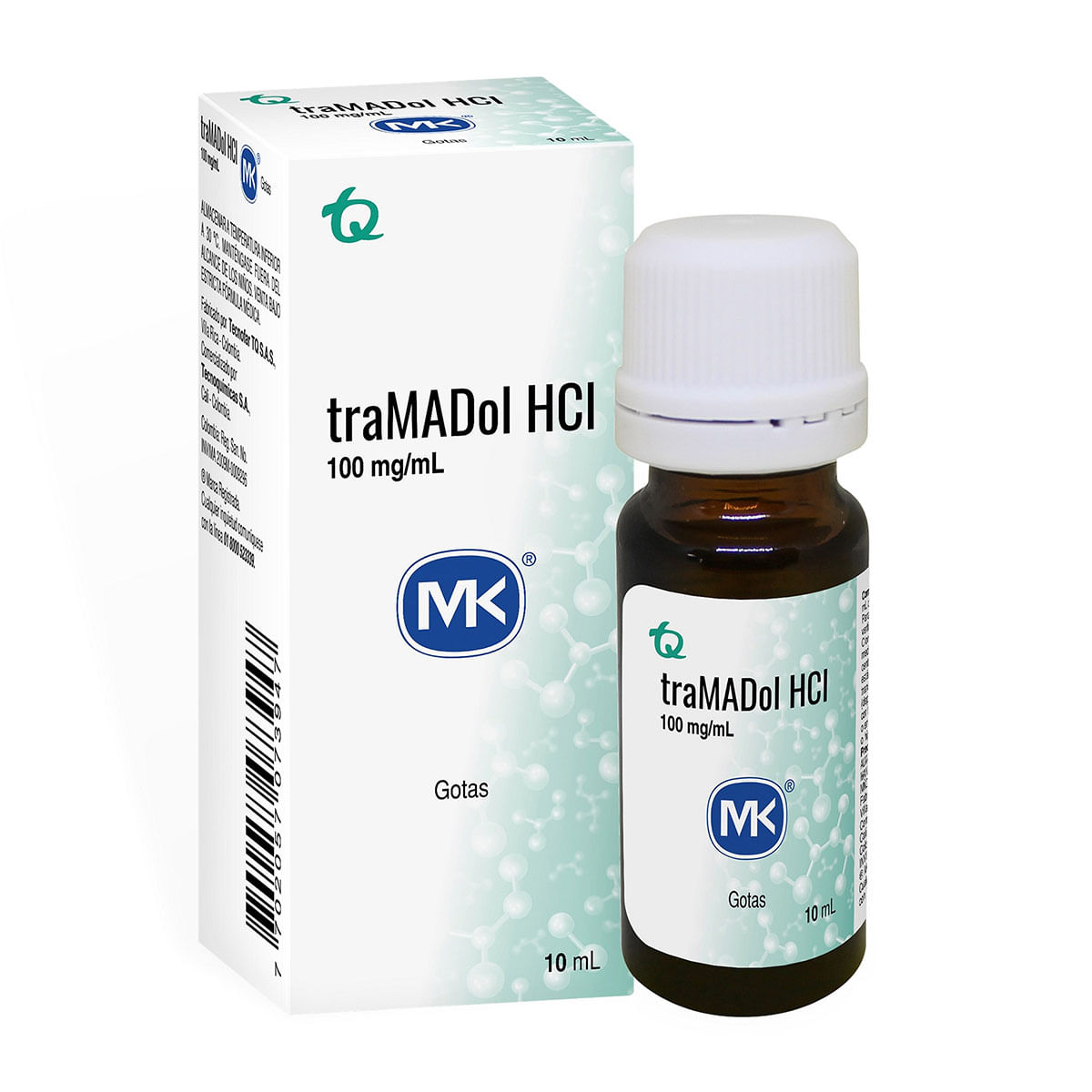 Tramadol Hci 100 Mg/Ml Mk Gotas Frasco X 10 Ml.