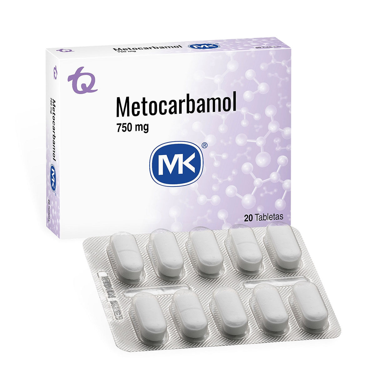 Metocarbamol 750 Mg Mk Caja X 20 Tabletas.