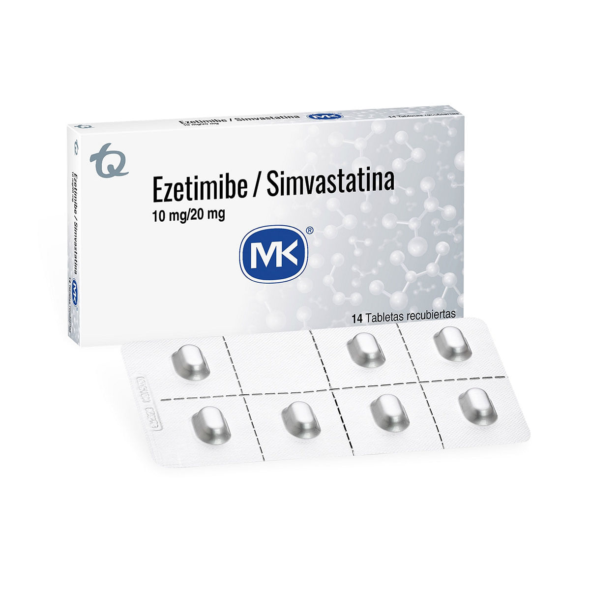 Ezetimibe/Simvastastatina 10 Mg/20 Mg Mk Caja X 14 Tabletas Cubiertas.