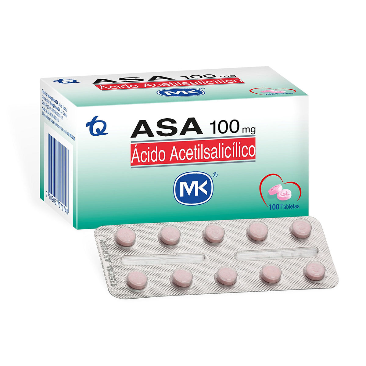Asa 100 Mg Mk Caja X 100 Tabletas.