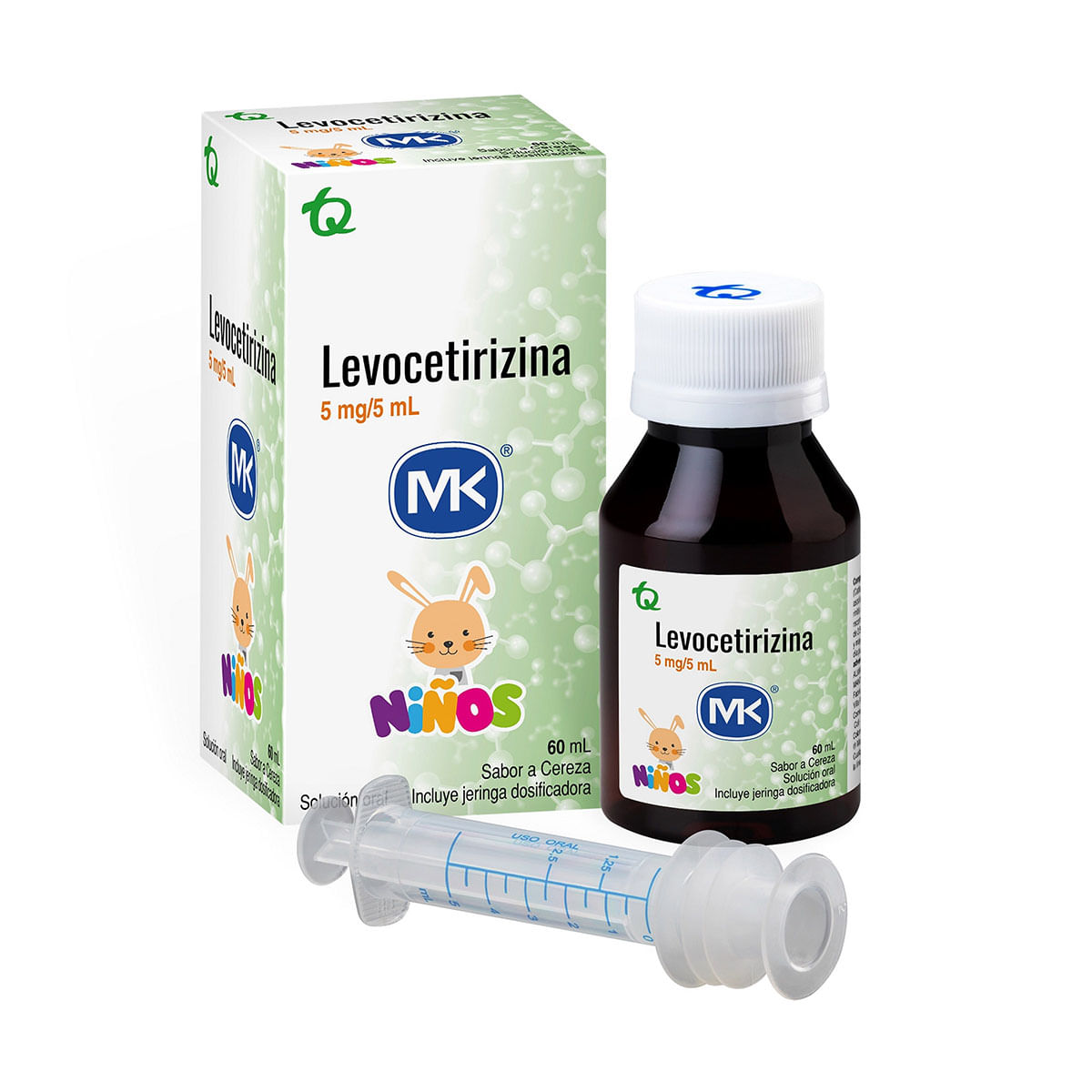 Solución Oral Levocetirizina 5 Mg/5 Ml Mk Frasco X 60 Ml.