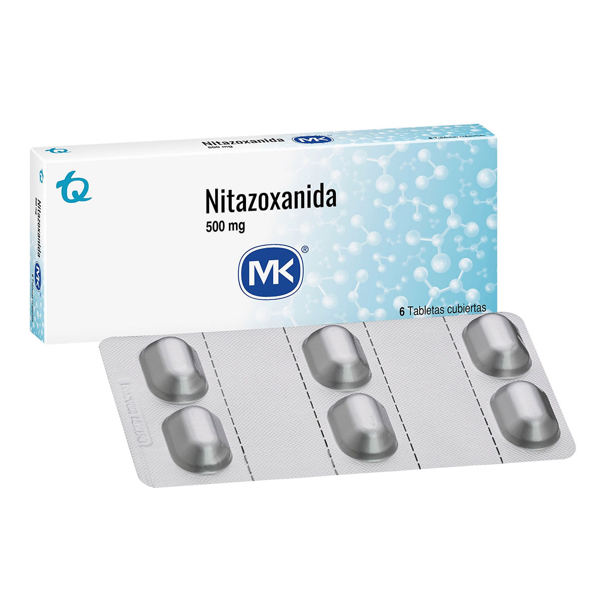 Nitaxozanida 500 Mg Mk Caja X 6 Tabletas Cubiertas.