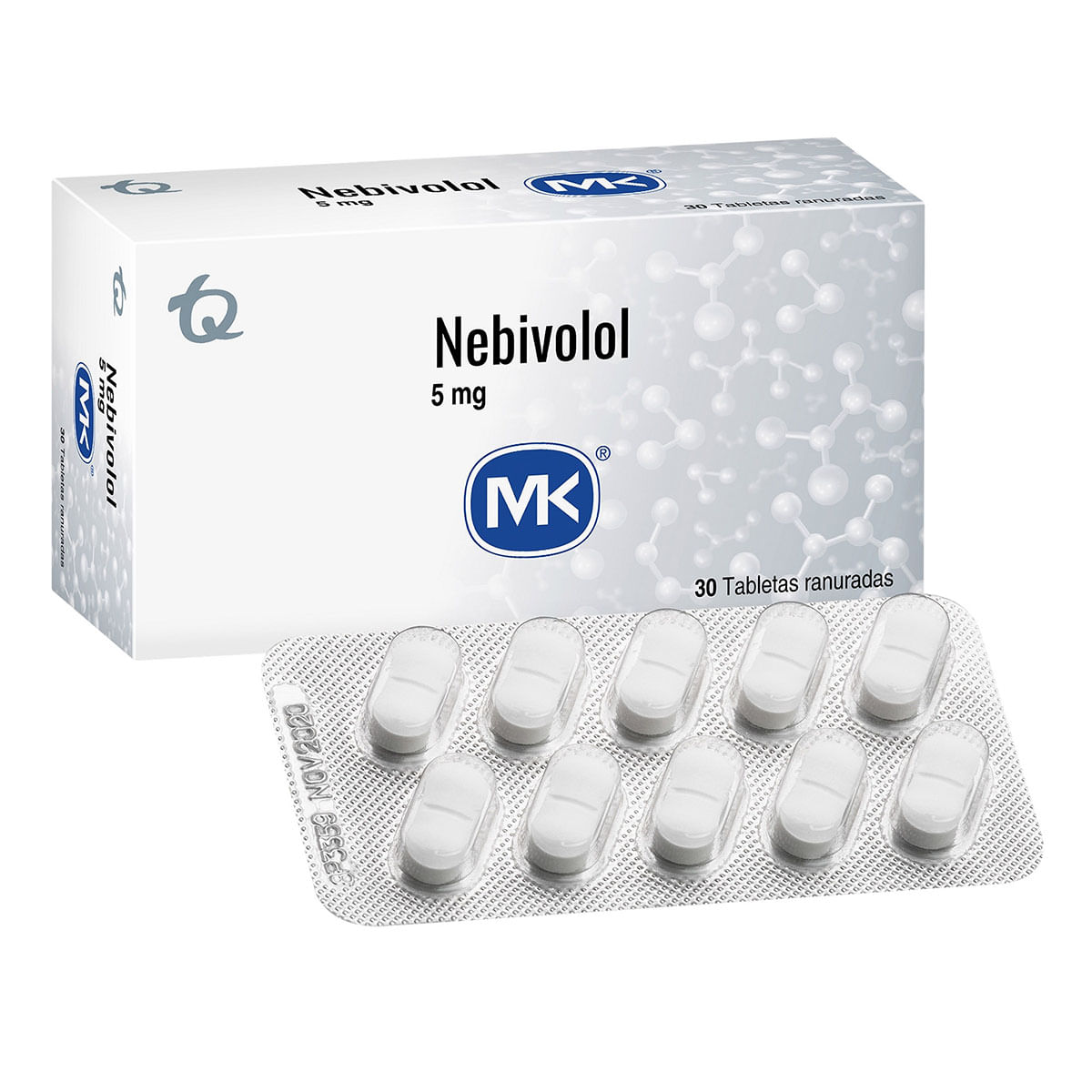 Nebivolol 5 Mg Mk Caja X 30 Tabletas Ranuradas.