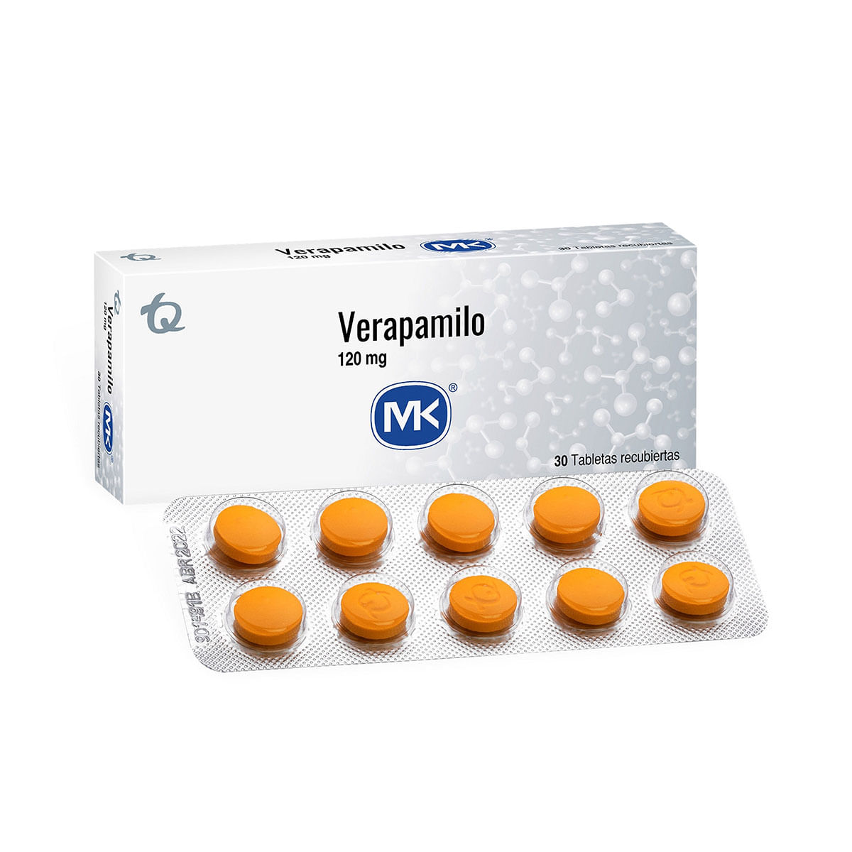 Verapamilo 120 Mg Mk Caja X 30 Tabletas Recubiertas.