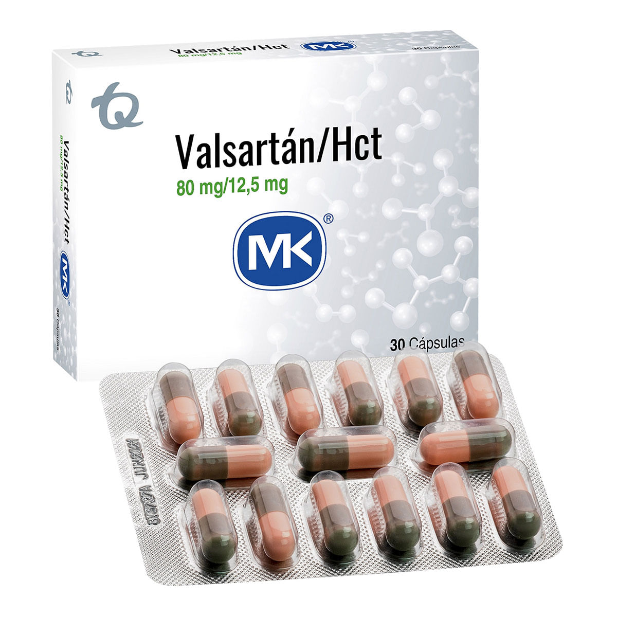 Valsartan 80 Mg Mk + Hidroc 12.5 Mg X 30 Tabletas.