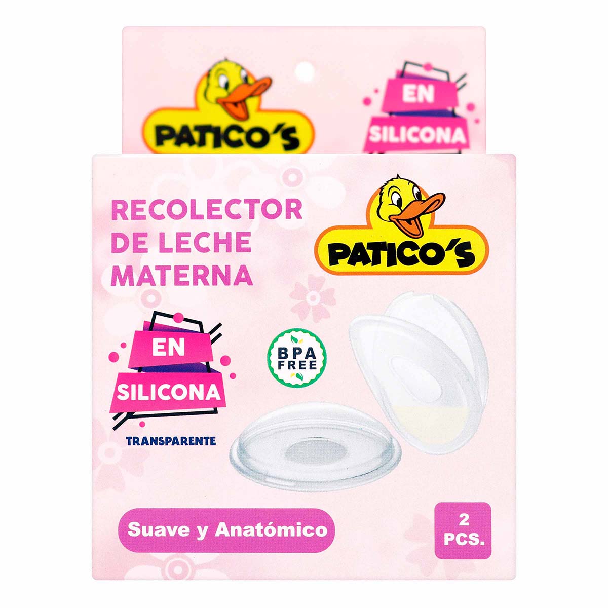 Recolector de Leche Materna en Silicona Paticos Caja x 2 Uds