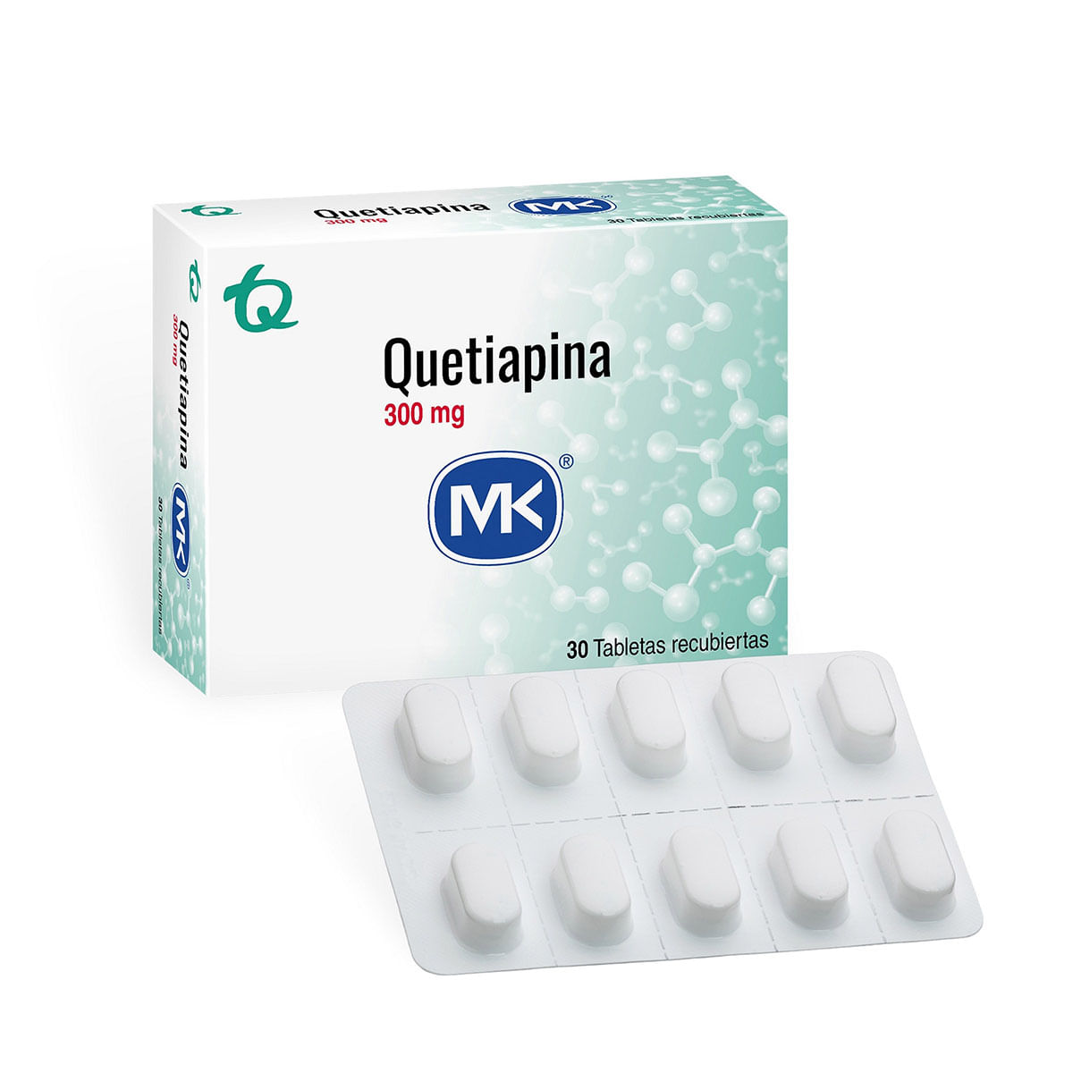 Quetiapina 300 Mg Mk Caja X 30 Tabletas Cubiertas.