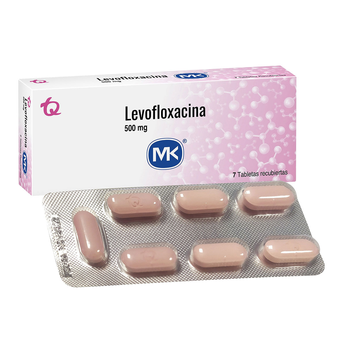 Levofloxacina 500 Mg Mk Caja X 7 Tabletas Cubiertas.