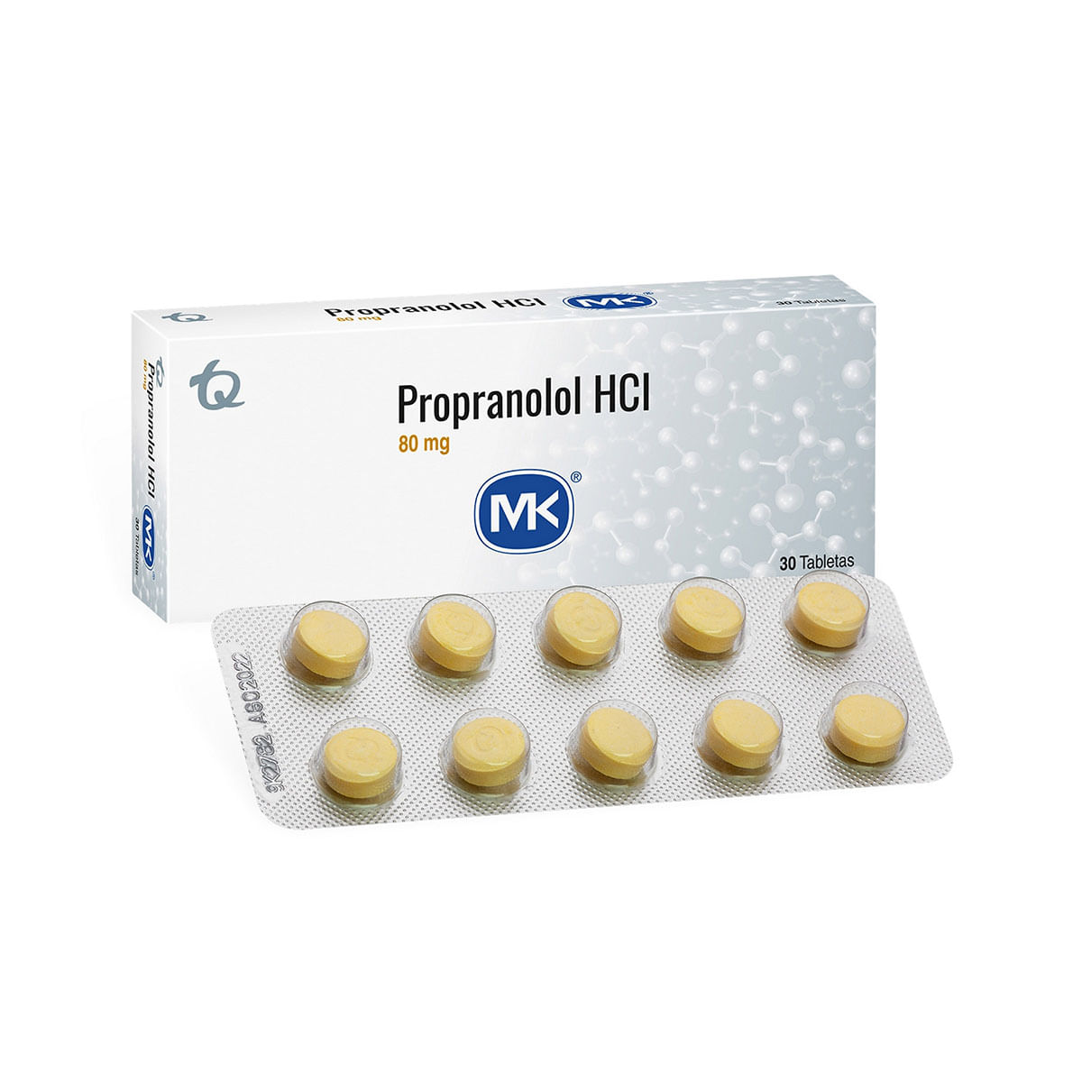 Propranolol Hci 80 Mg Mk Caja X 30 Tabletas.