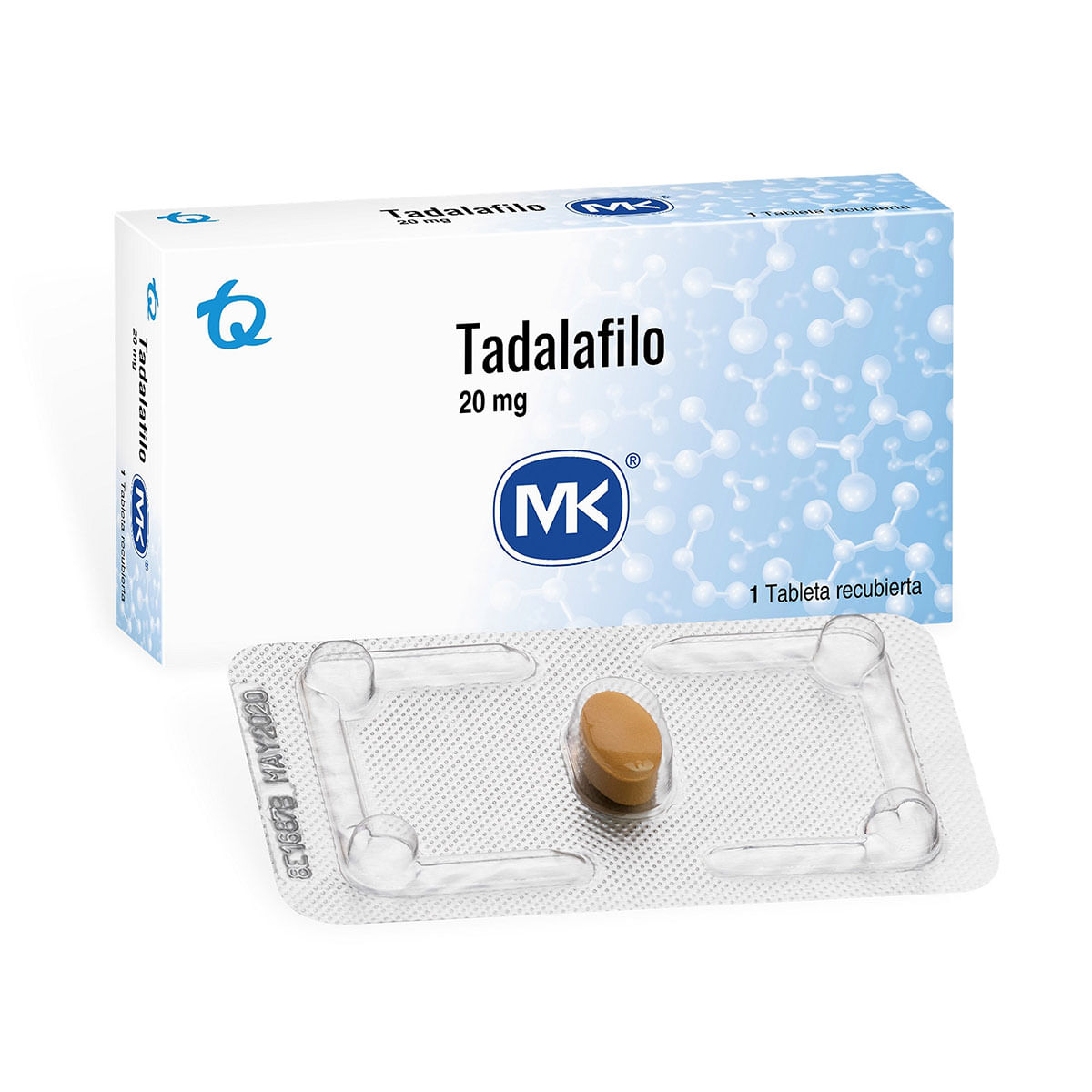 Tadalafilo 20 Mg Mk Caja X 1 Tabletas Cubierta.
