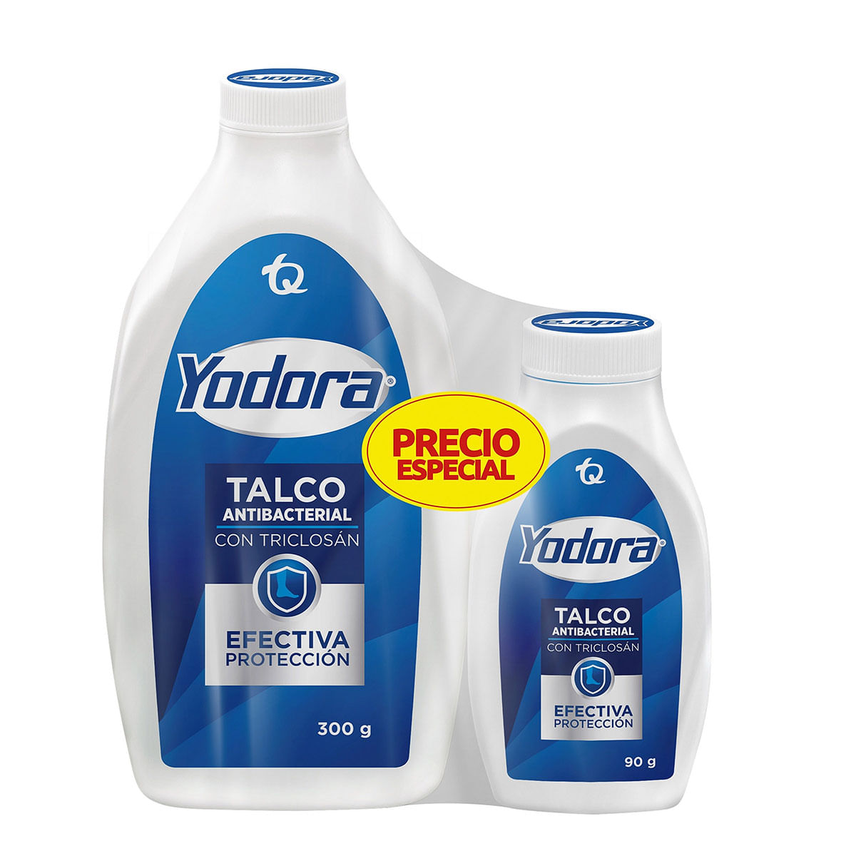 Talco Antibacterial Yodora Frasco X 300 G + Talco Antibacterial Yodora Frasco X 90 G Gratis.
