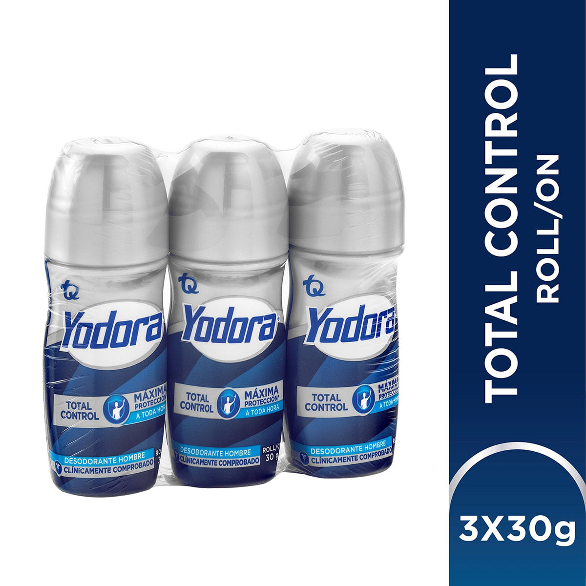 Desodorante Yodora Men Máxima Protección 24 H Dynamic Mini Roll On x 30 g Caja x 3 Uds.