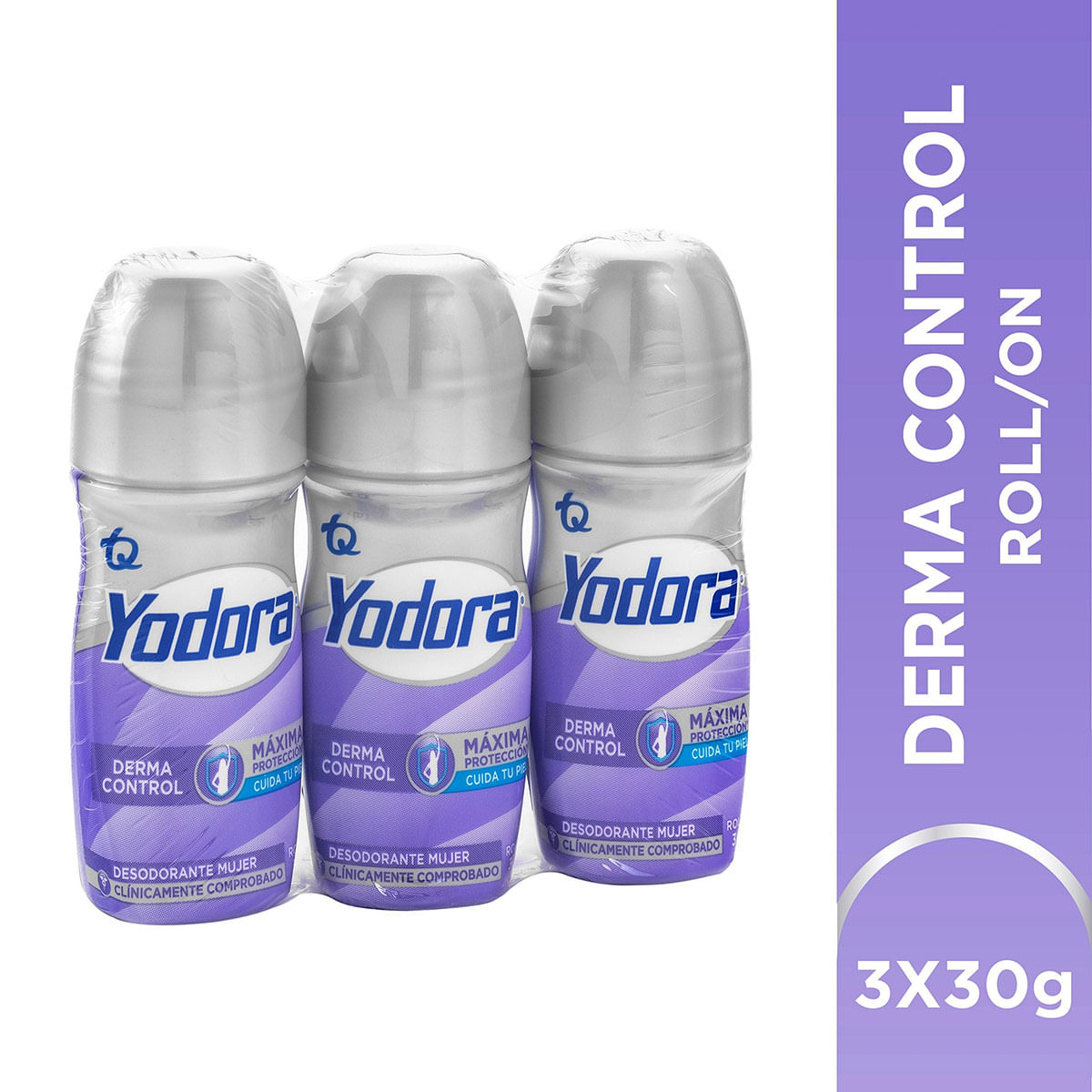 Desodorante Yodora Women Máxima Protección 24 H Powder Fresh Mini Roll On X 30 G Caja X 3 Uds.