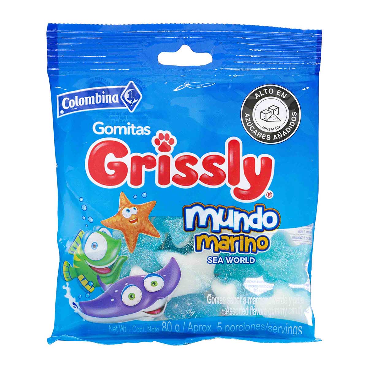 Gomas Grissly Mundo Marino Empaque x 80 g