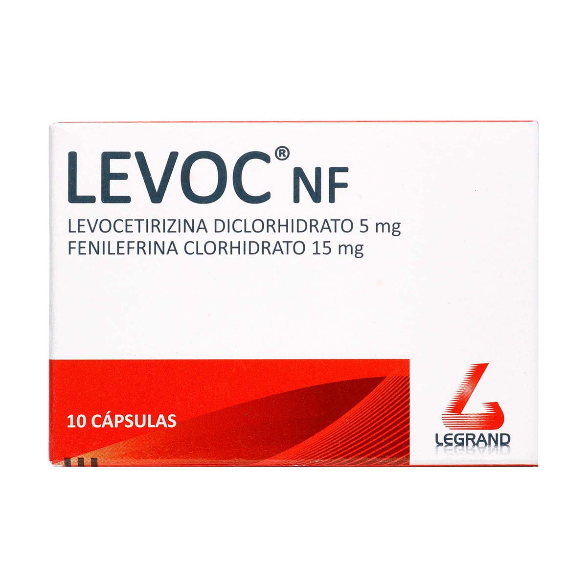 Levoc Nf 5 Mg/15 Mg Legrand Caja X 10 Cápsulas.