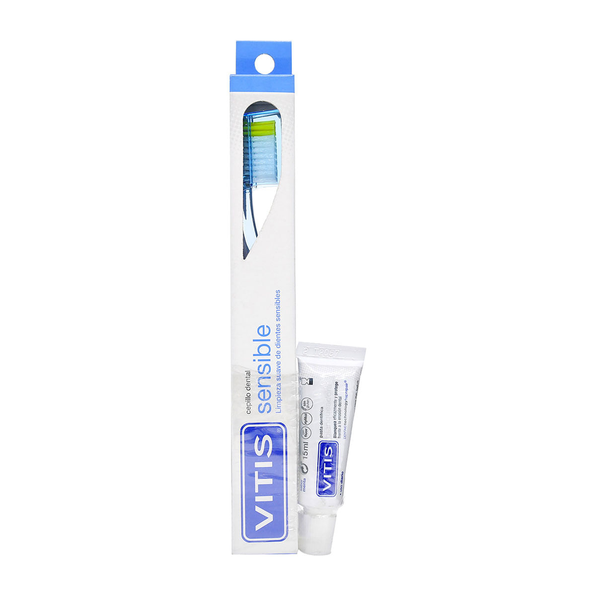 Cepillo Dental Sensible + Pasta Dentífrica Vitis Blanqueadora Menta Tubo X 15 Ml.