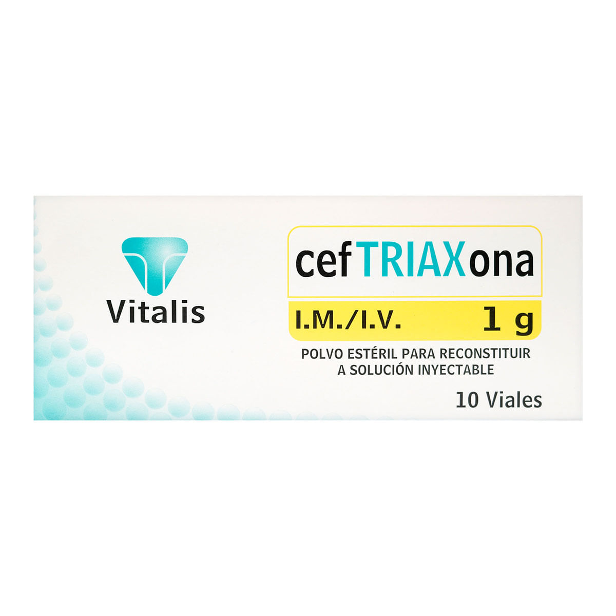 Polvo Estéril Para Reconstruir Ceftriaxona 1 G Caja X 10 Ampollas.