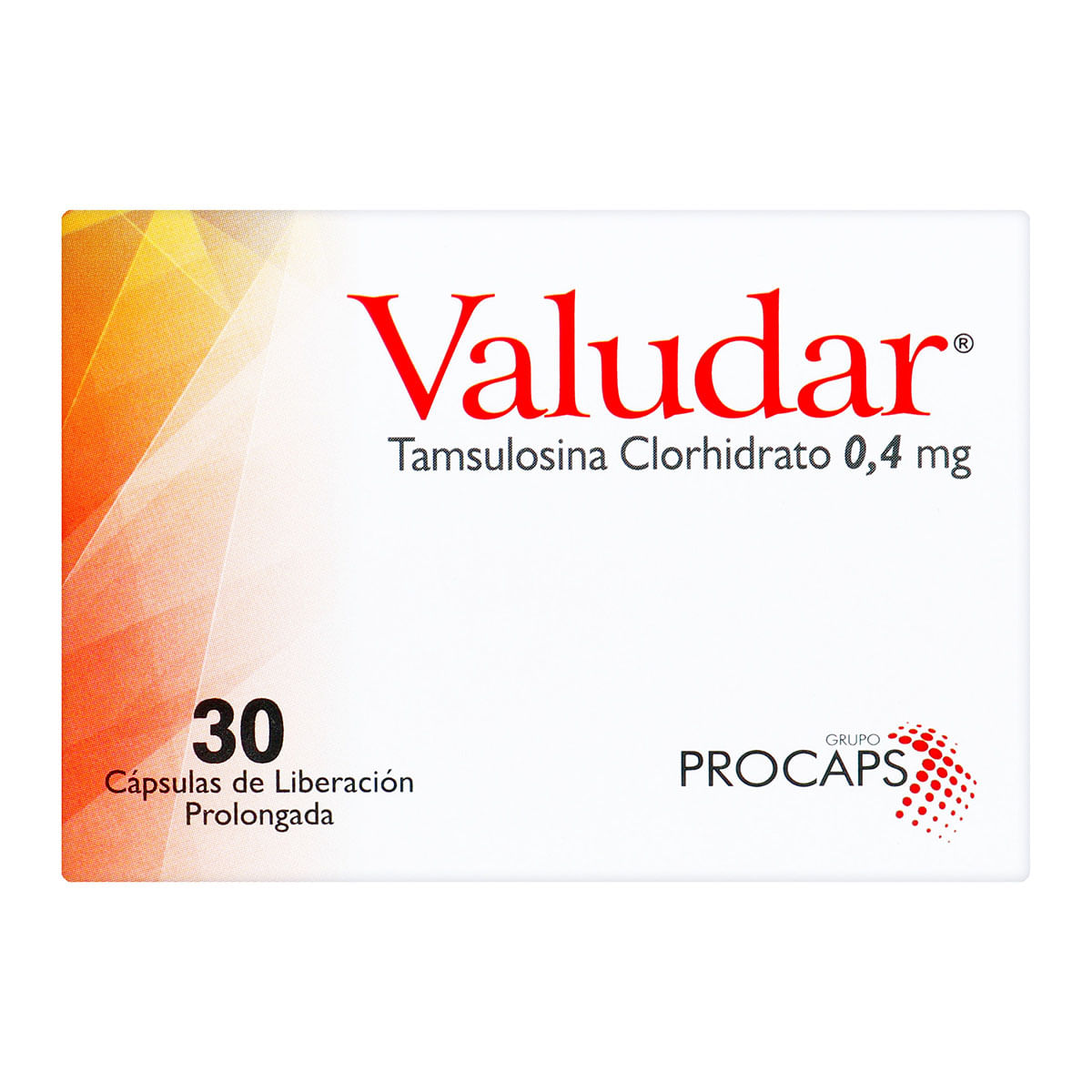 Valudar 0.4 Mg Tamsulosina Clorhidrato Procaps Caja x 30 Cápsulas