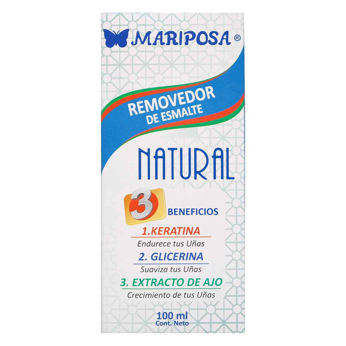 Removedor De Esmalte Mariposa 3 Beneficios Frasco X 100 Ml.