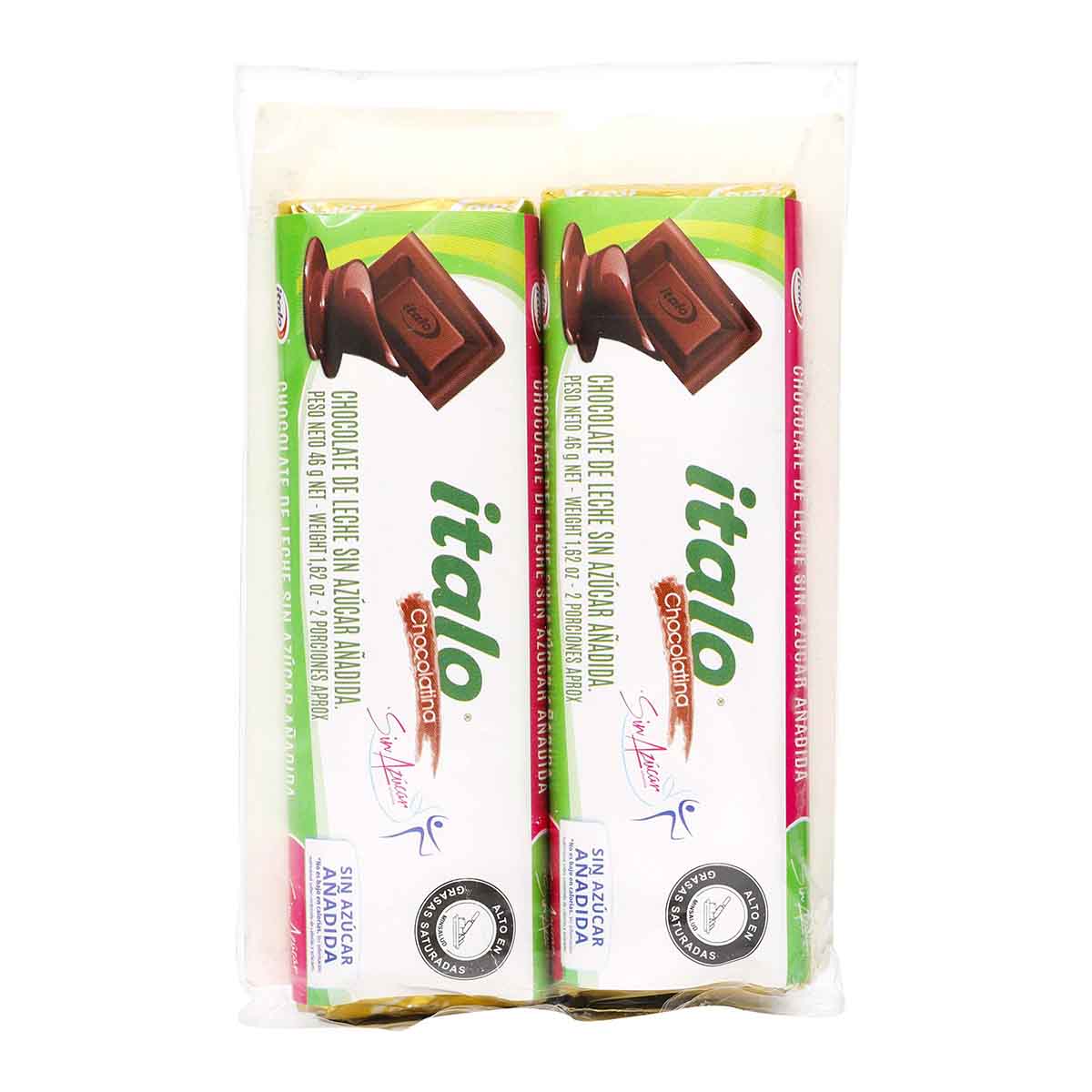 Chocolatina Italo Sin Azúcar Caja X 92 G X 2 Uds.