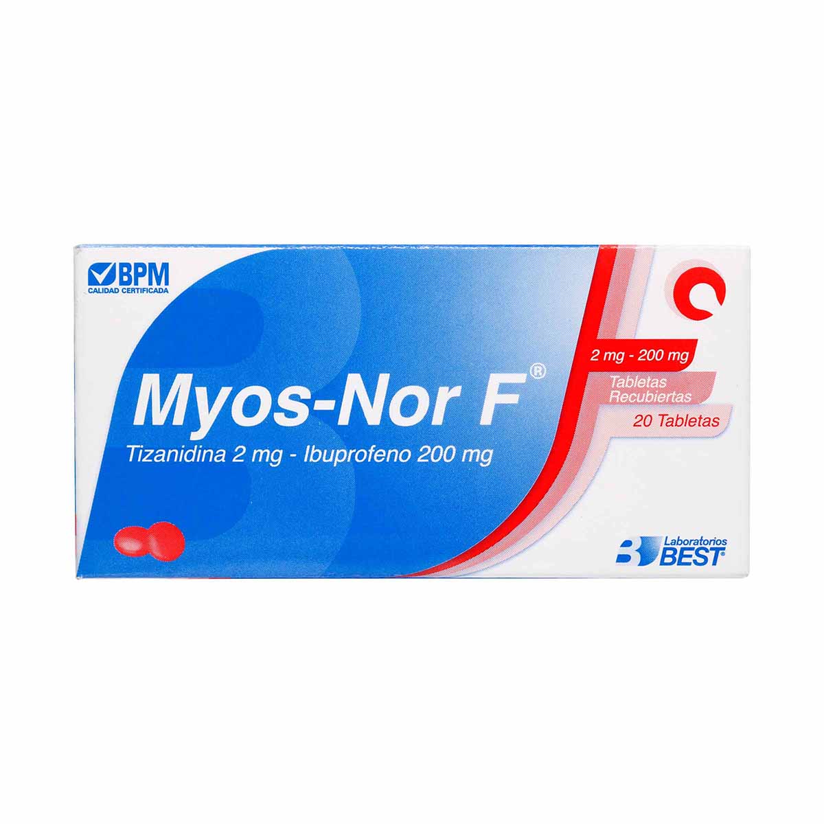 Myos-Nor F 2 Mg/200 Mg Best Caja X 20 Tabletas Recubiertas.