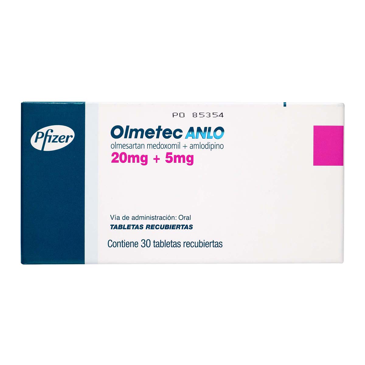 Olmetec Anlo 20 Mg/5 Mg Pfizer Caja X 30 Tabletas Recubiertas.