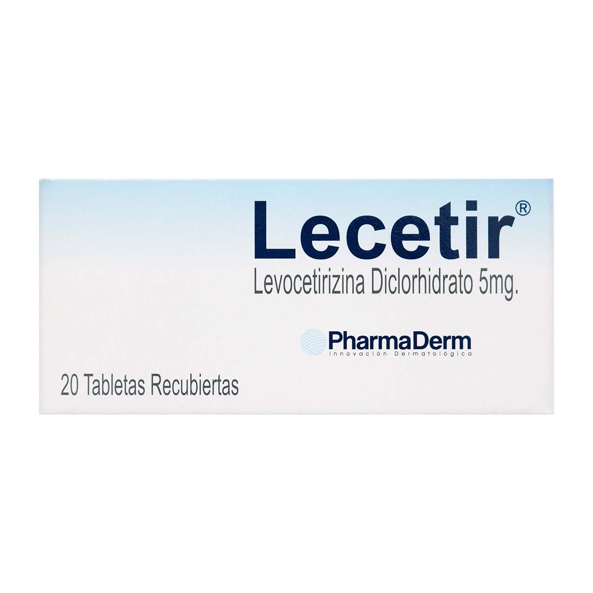 Lecetir 5 Mg Levocetirizina Diclorhidrato Pharmaderm Caja X 20 Tabletas Recubiertas.