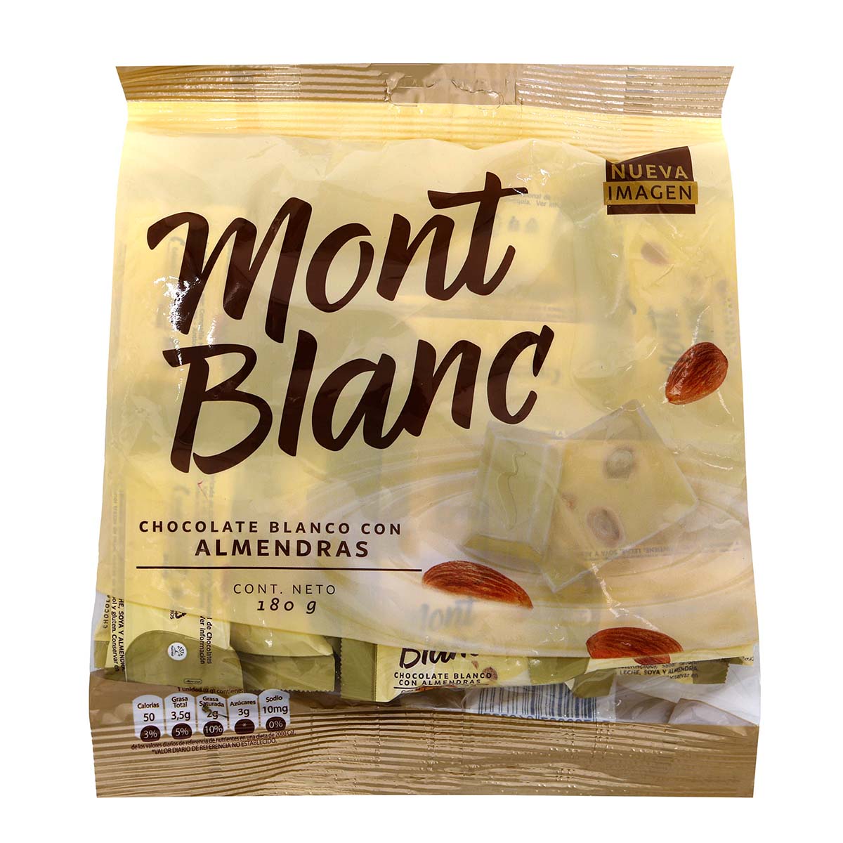 Chocolatina Mont Blanc Blanca Con Almendras Paquete X 226 G X 20 Uds.