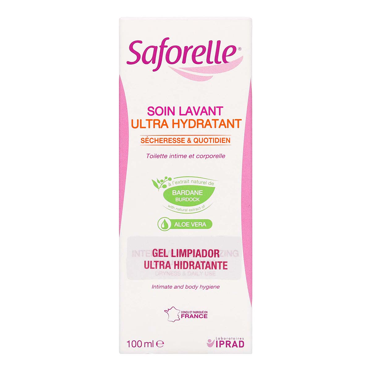 Gel Limpiador Saforelle Iprad Ultra Hidratante Frasco x 100 mL