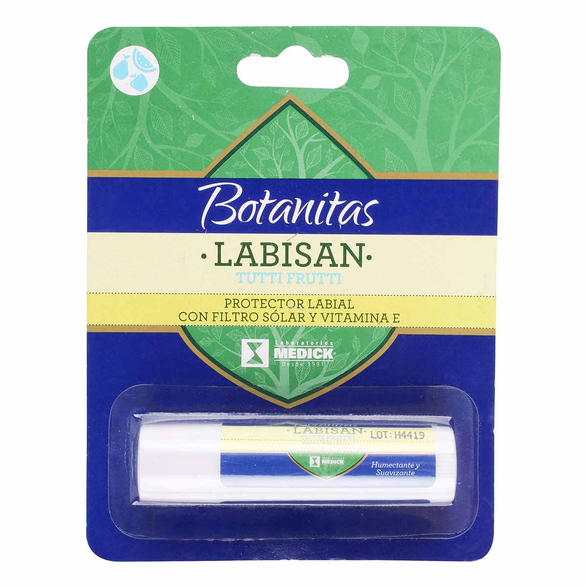 Protector Labial Botanitas Medick Tutti Frutti Barra x 4 g.