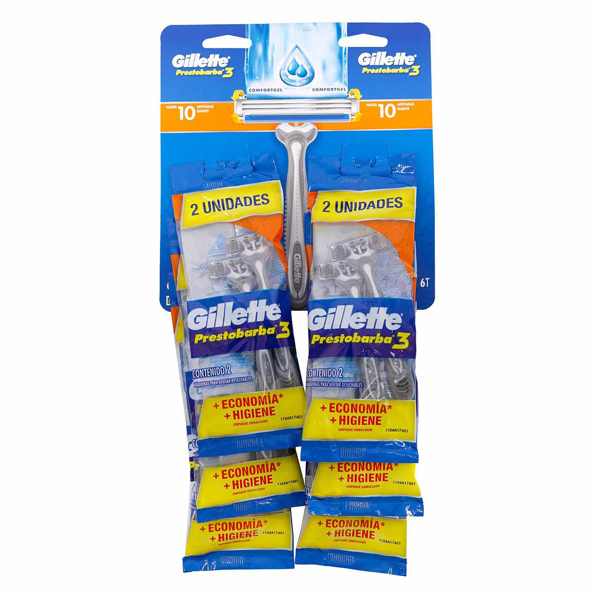Máquina Para Afeitar Gillette Prestobarba 3 6 Bolsas X 2 Uds.