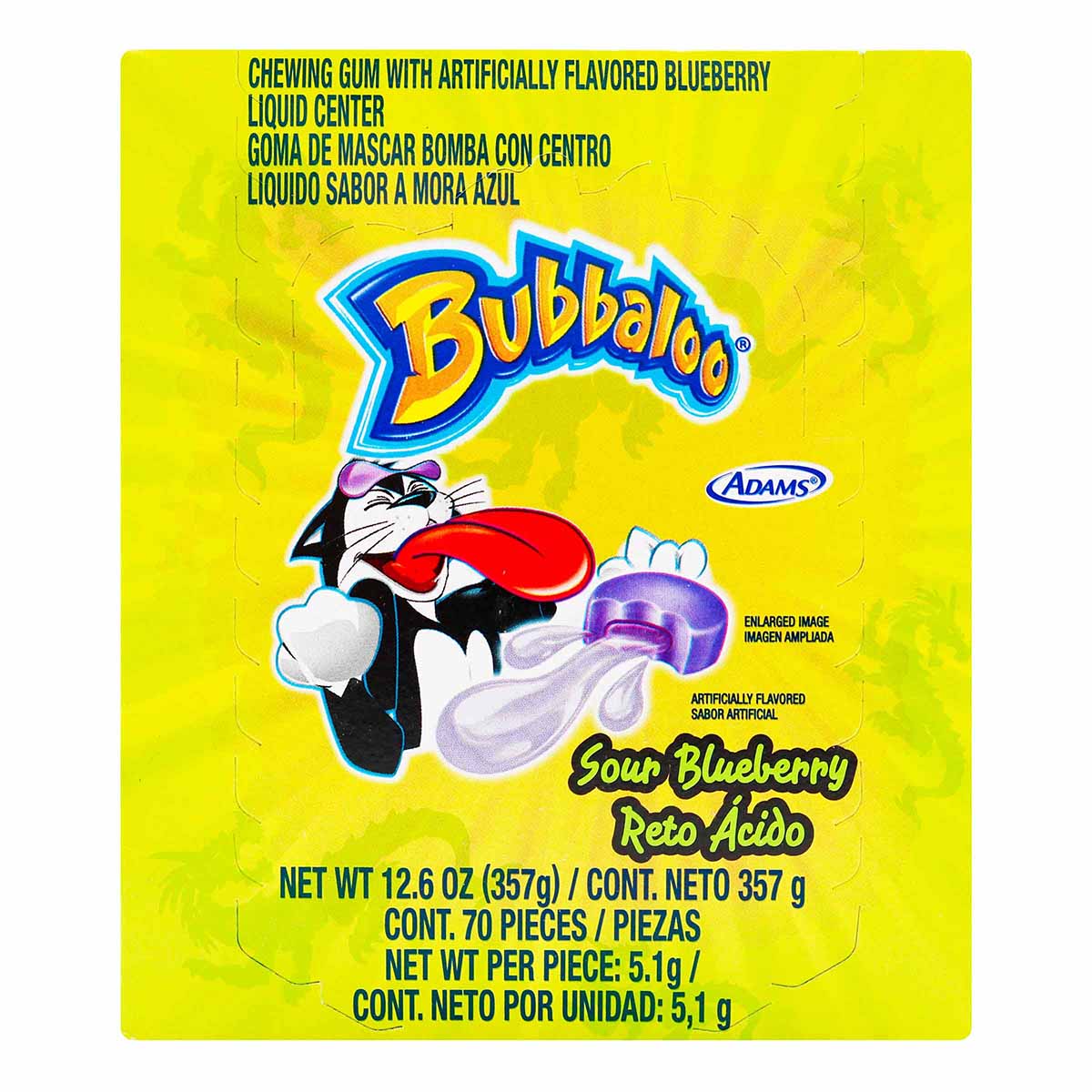 Goma De Mascar Bubbaloo Reto Ácido Caja X 385 G 70 Uds.