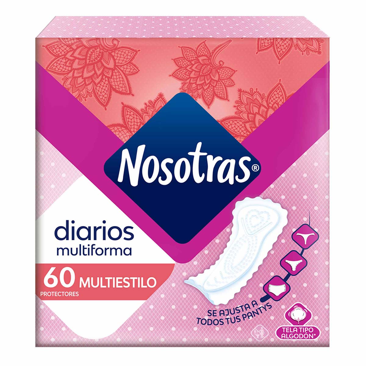 Protector Nosotras Diarios Multiforma Multiestilo Paquete x 60 uds