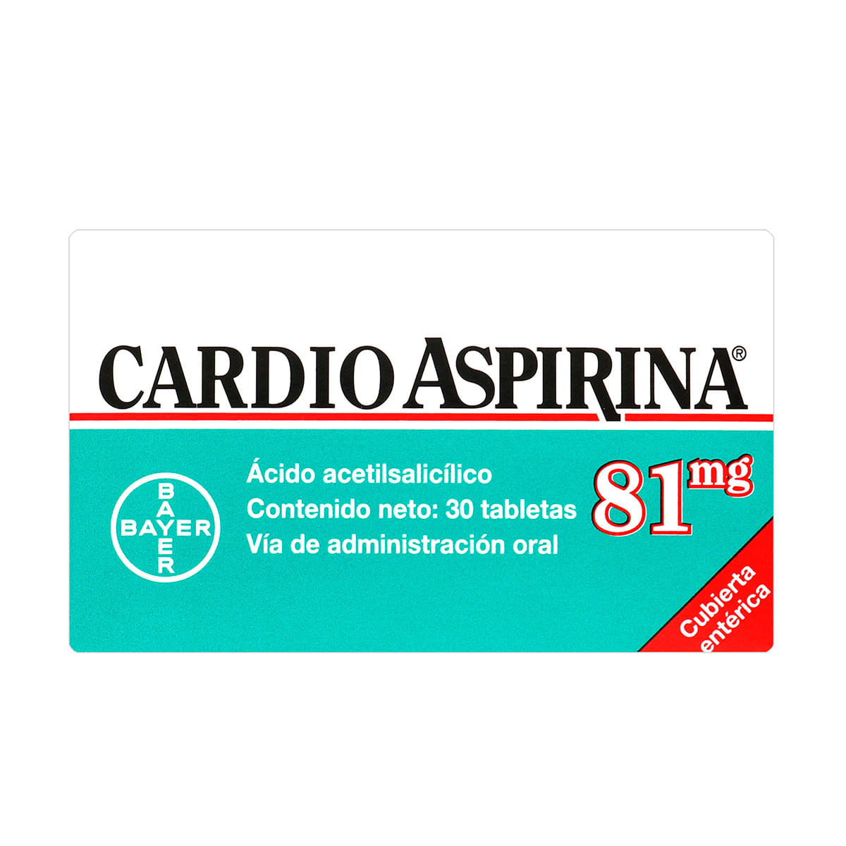 Cardio Aspirina 81 Mg Bayer Caja X 30 Tabletas.
