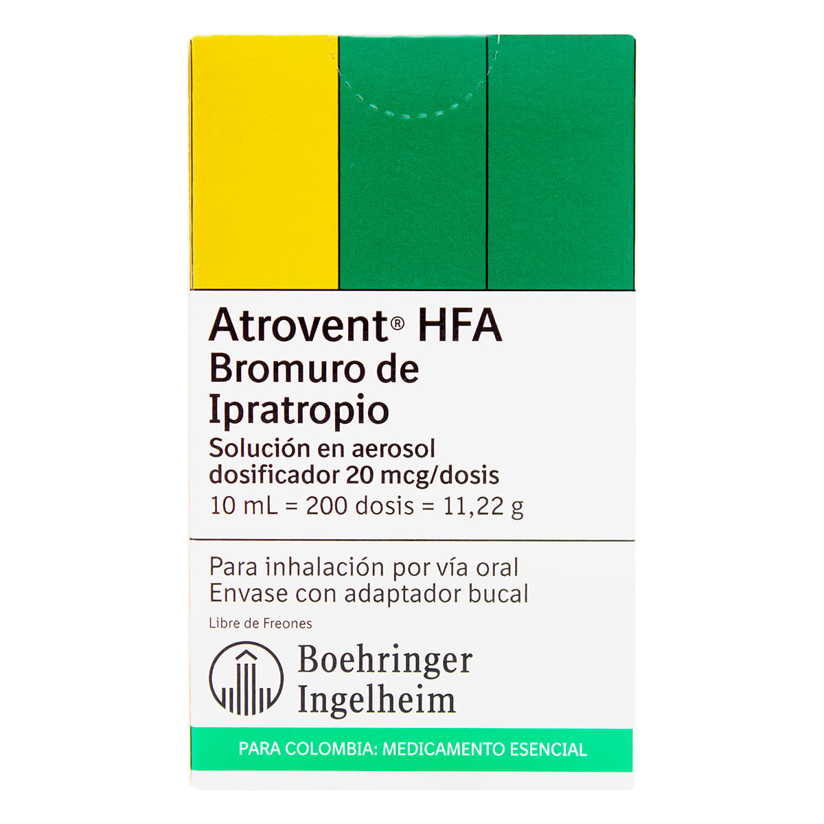 Atrovent Hfa Boehringer Ingelheim 200 Dosis En Aerosol Caja X 10 Ml.