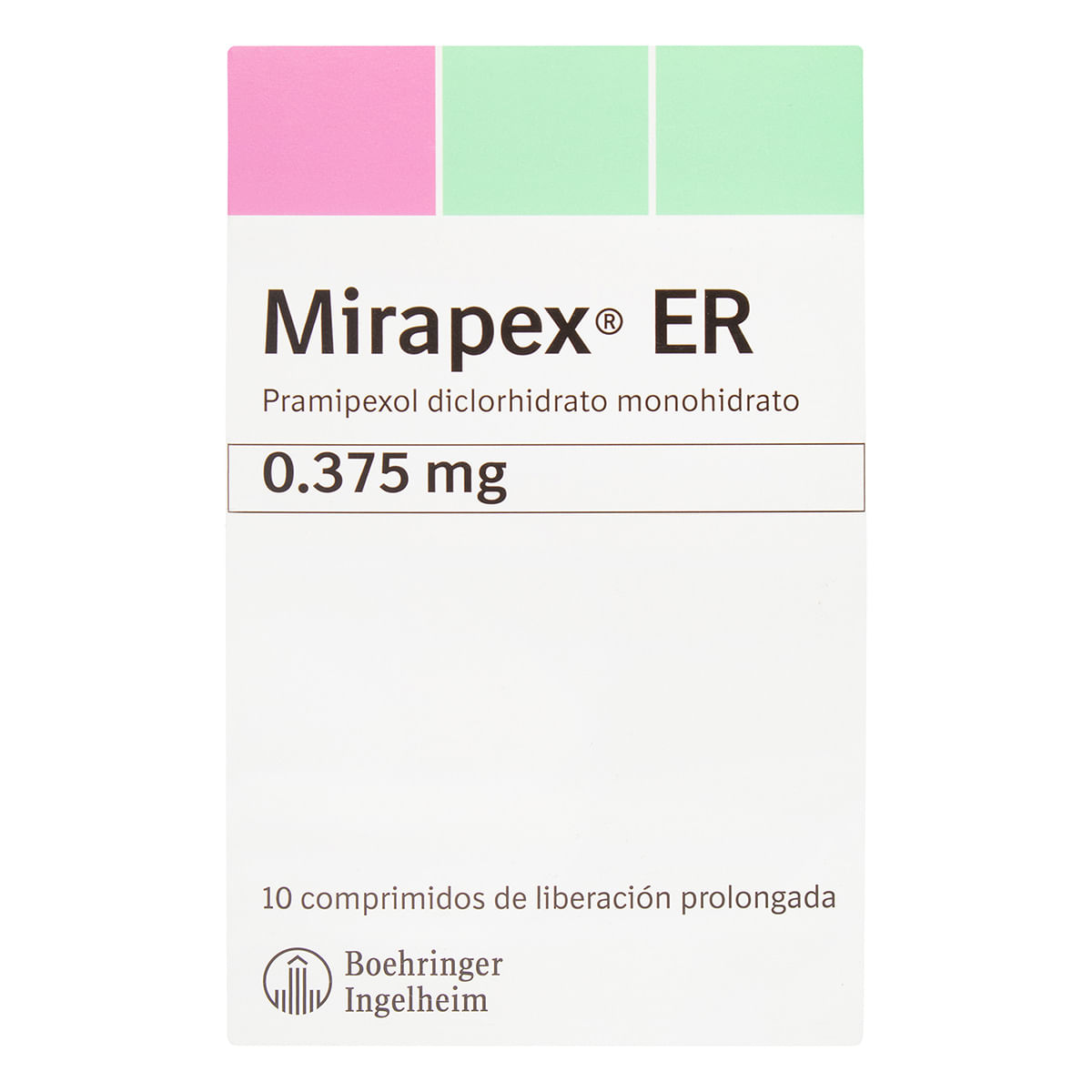 Mirapex Er 0.375 Mg Boehringer Ingelheim Caja X 10 Comprimidos.