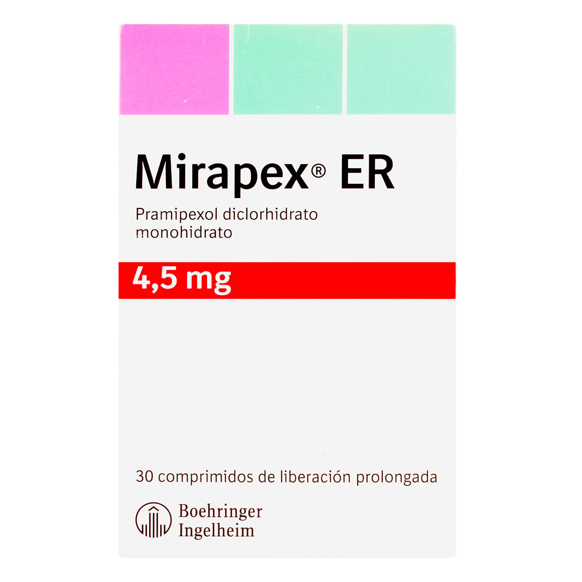 Mirapex Er 4.5 Mg Boehringer Ingelheim Caja X 30 Comprimidos.