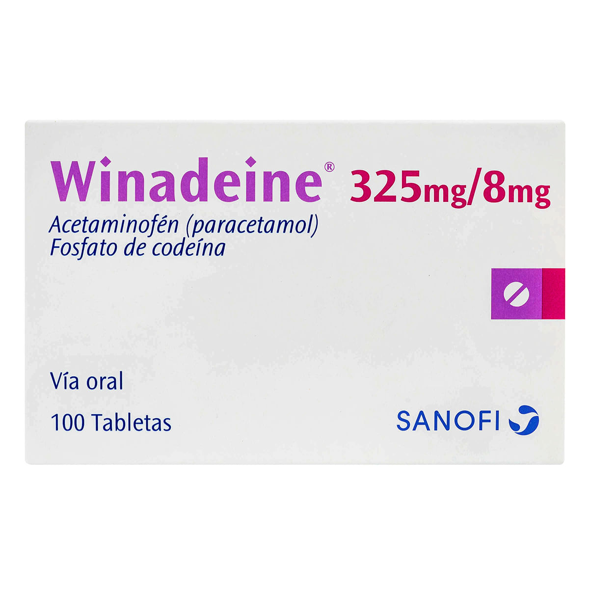 Winadeine 325 Mg/8 Mg Sanofi Caja X 100 Tabletas.