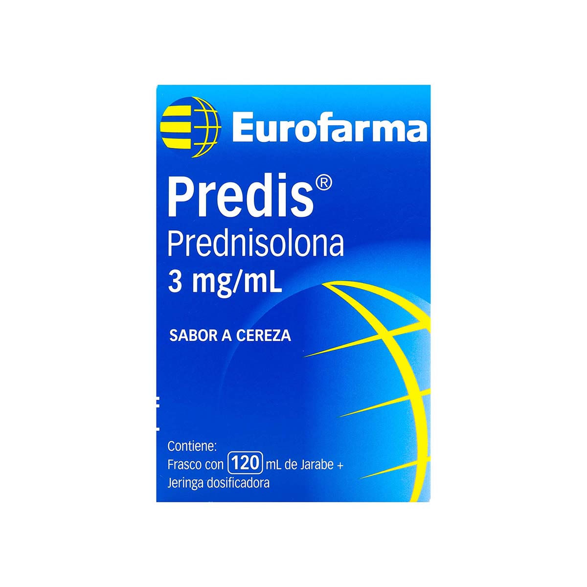 Jarabe Predis 3 Mg / mL Prednisolona Sabor Cereza Eurofarma Frasco x 120 mL + Jeringa Dosificadora