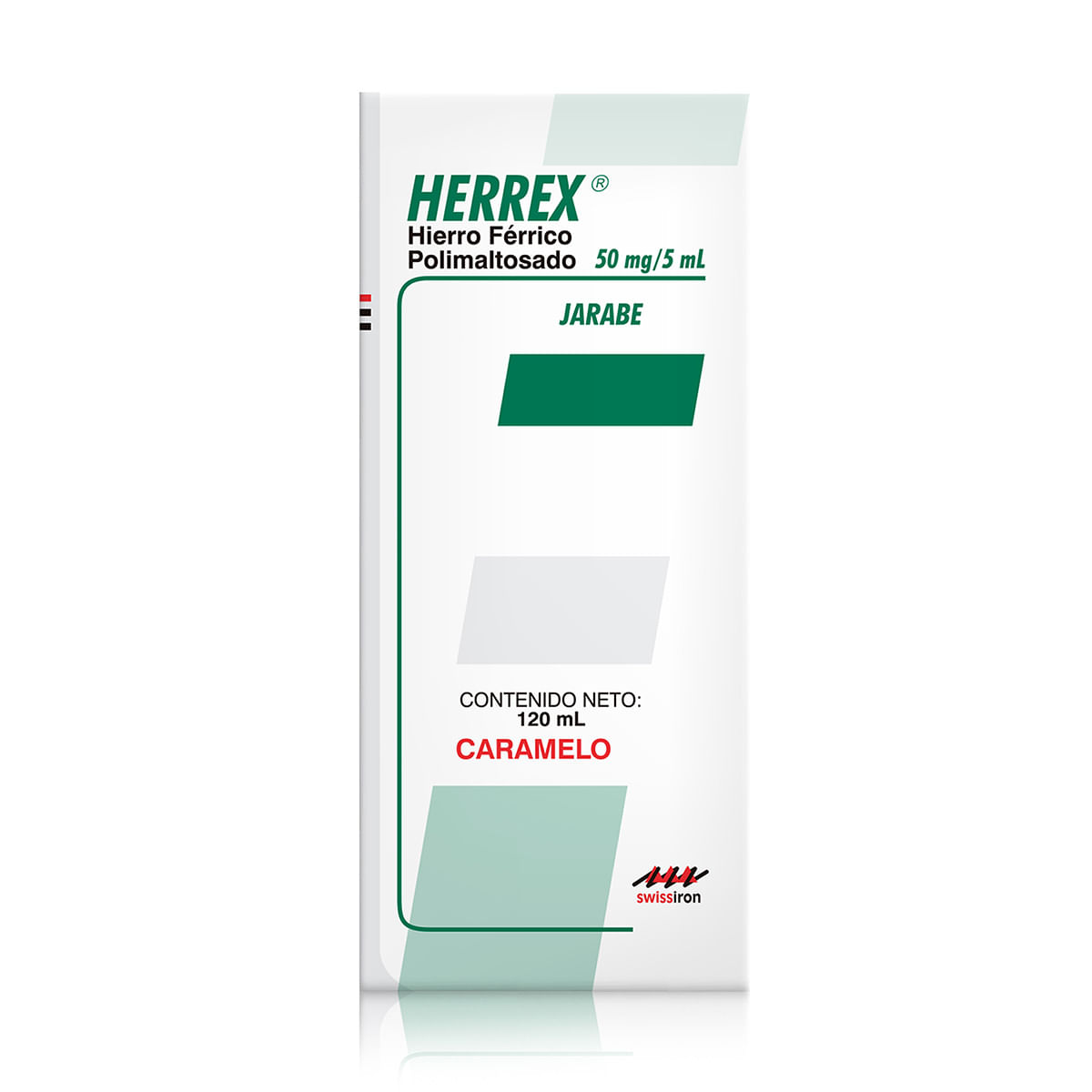 Jarabe Herrex 50 Mg/5 Ml Swissiron Caramelo Frasco X 120 Ml.